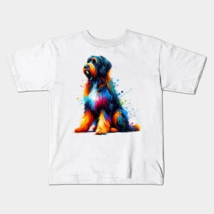 Vibrant Drentsche Patrijshond in Colorful Splash Art Style Kids T-Shirt